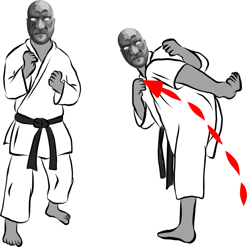 Mawashi hiza geri (Round Knee Kick)